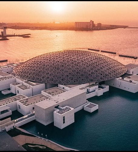 The Louvre museum located in Saadiyat Island, Abu Dhabi