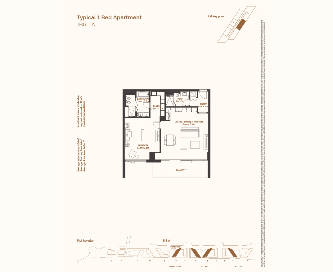 Typical 1 bed room plan in Abu Dhabi