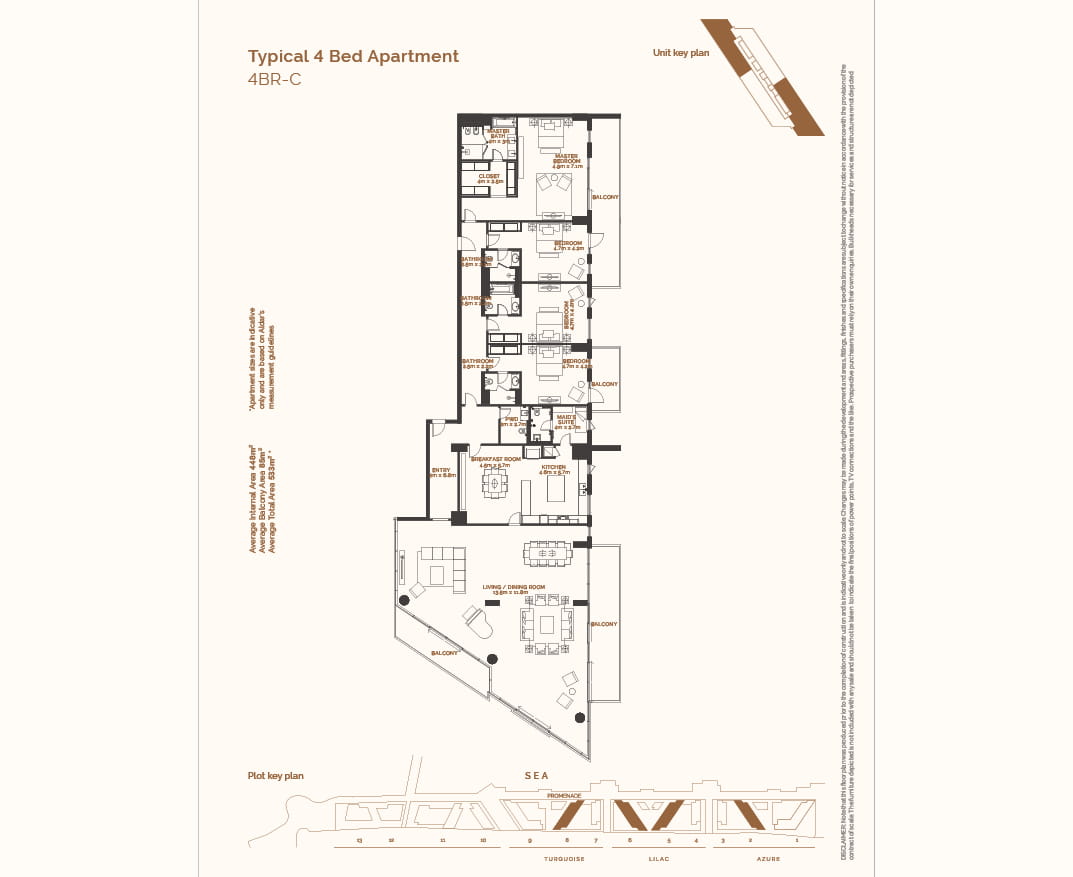 Typical 4 bed room plan in Abu Dhabi