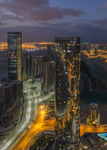 Skyline of Al Reem Island in Abu Dhabi