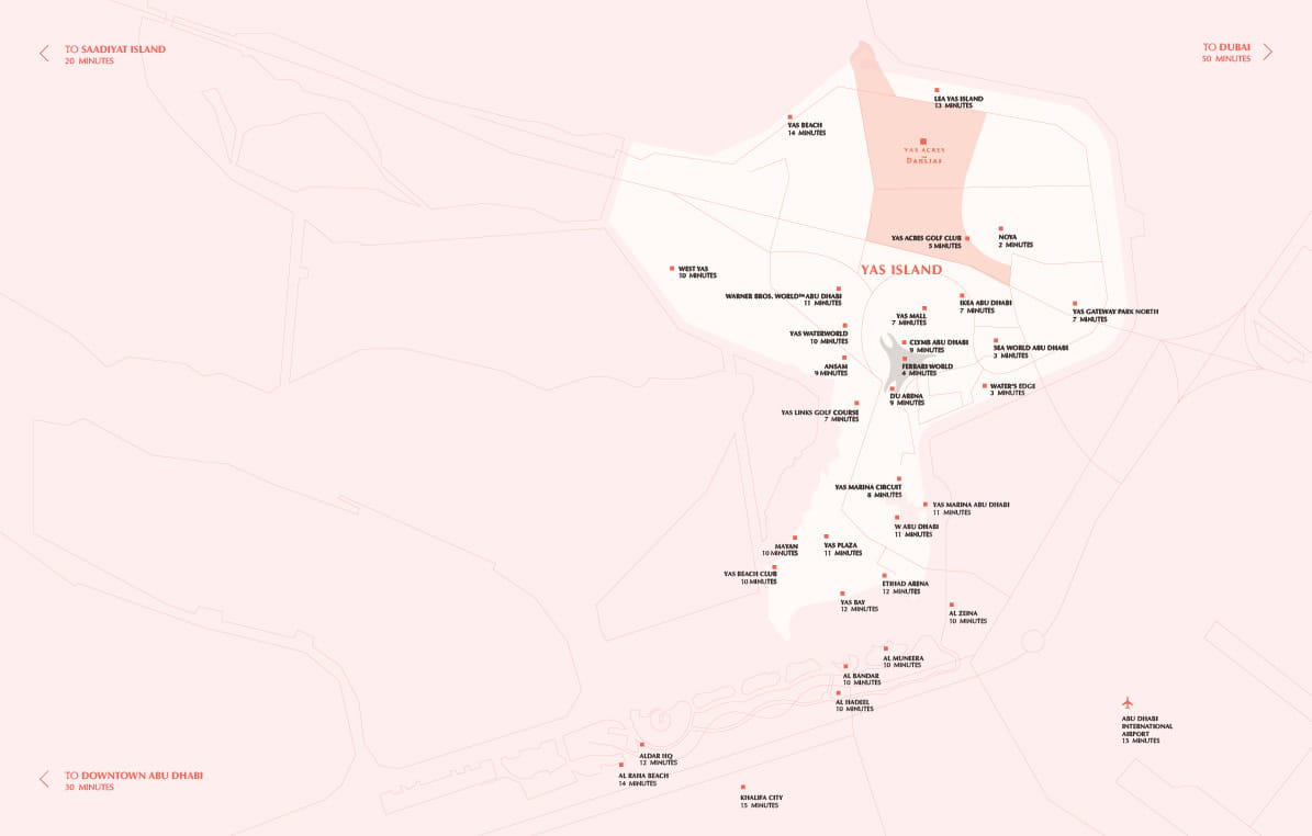 Yas acres dahlias location map